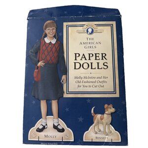 American Girls Molly McIntire & Bennett Paper Dolls Old Fashioned Outfits-READ!
